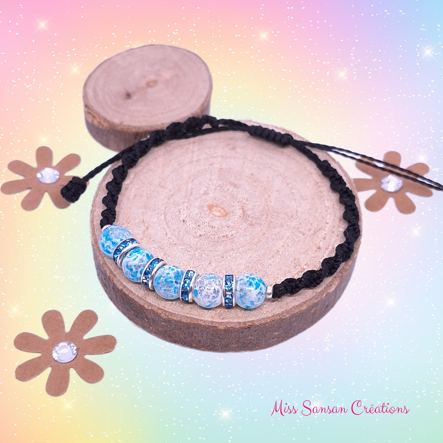 Bracelet "BlingBling" bleu et blanc