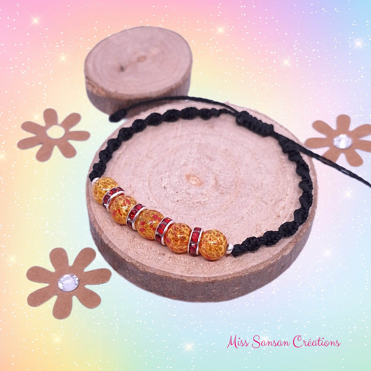 Bracelet "BlingBling" rouge et or