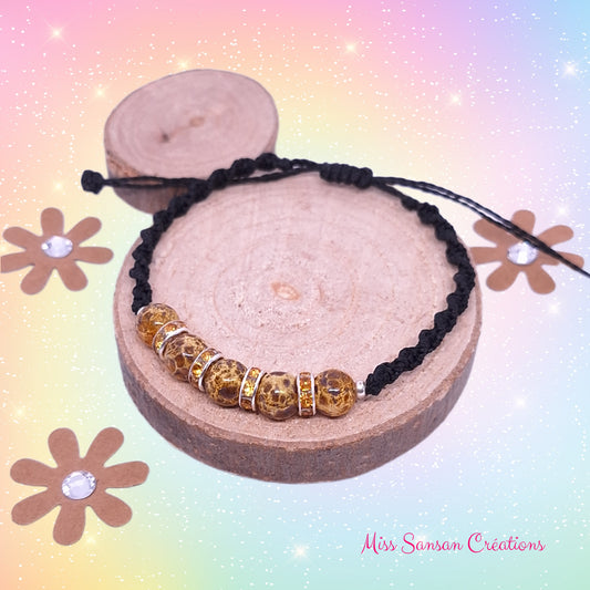 Bracelet "BlingBling" marron et or