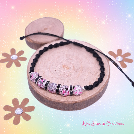 Bracelet "BlingBling" rose et noir