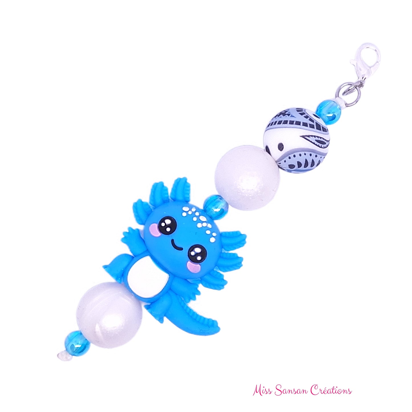 Breloque Axolotl Bleu