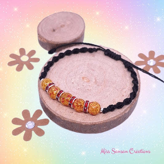 Bracelet "BlingBling" rouge et or