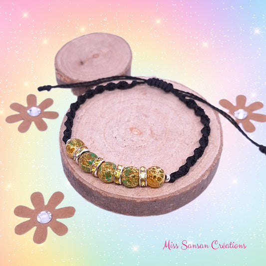 Bracelet "BlingBling" or et vert