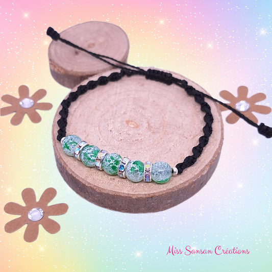 Bracelet "BlingBling" vert et bleu